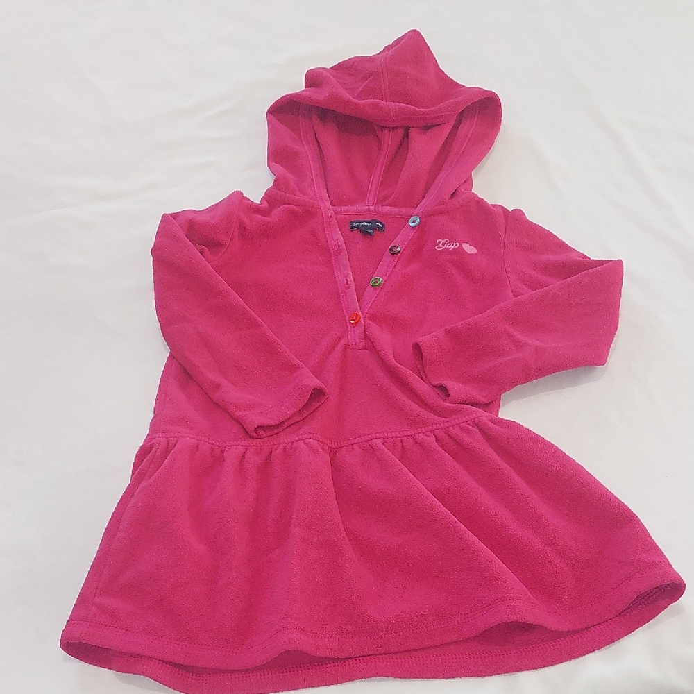 GAP Kids Pink Hooded Sweatshirt Dress